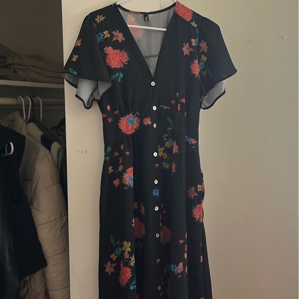 Floral Black Dress